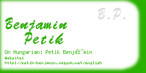 benjamin petik business card